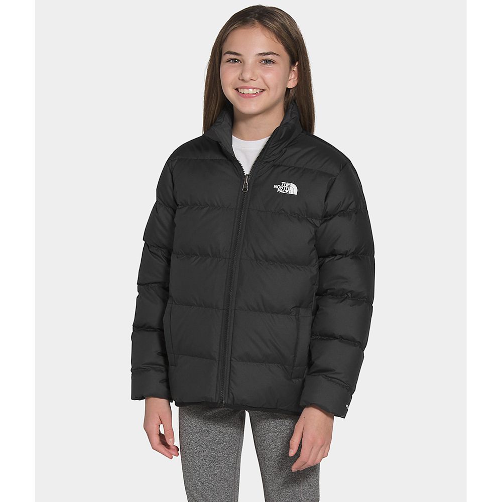 The North Face Jackets Youth Australia - The North Face Reversible Andes Black Snow (WCH-290538)